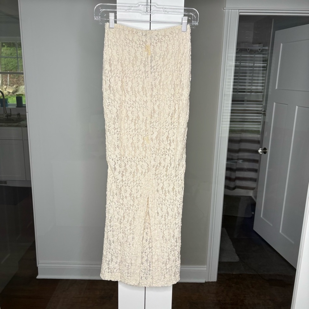 NWT J. Crew Lace Maxi Skirt Natural Cream - Picture 3 of 6